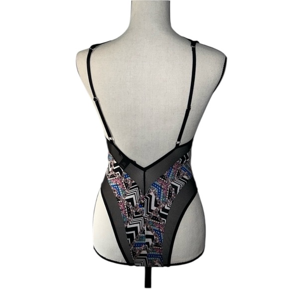 Victorias Secret Very Sexy Strappy Caged Front Satin Mesh Bodysuit Teddy - Picture 3 of 4